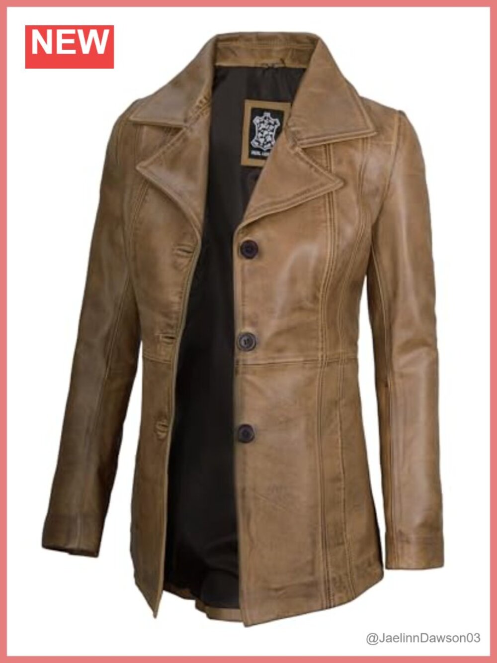 Women's Real Lambskin Leather Blazer Coat Button Front Pockets Casual